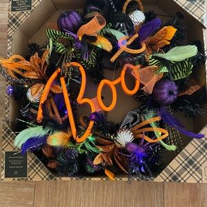 Light Up Halloween Wreath with Boo Sign NEW IN BOX